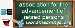 WordMeaning blackboard for association for the advancement of retired persons